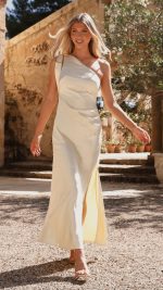 Yellow Halle One-Shoulder Cutout Maxi Dress