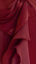 Red Draped Off-Shoulder Maxi Set