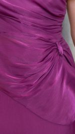 Plum Draped Off-Shoulder Maxi Set