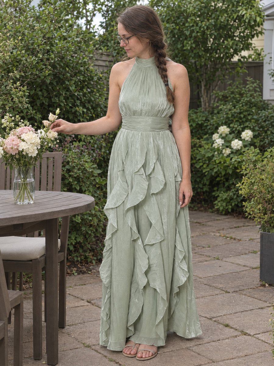 Κάντε κλικ για προβολή σε πλήρη οθόνη TH03108 sage maxi dress review image